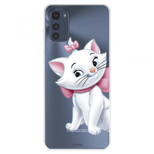 Funda para Motorola Moto E32 Oficial de Disney Marie Silueta - Los Aristogatos