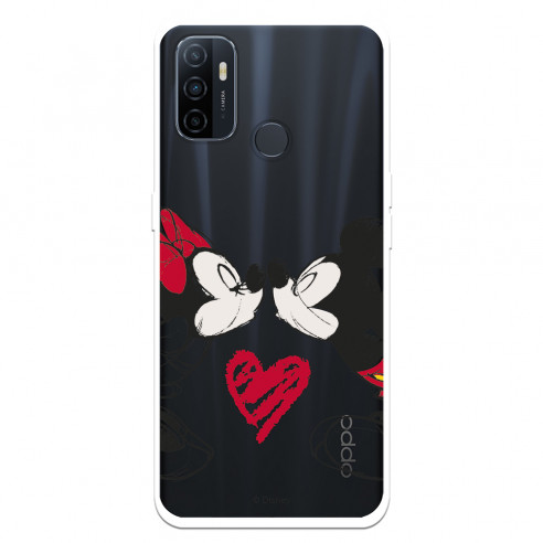 Funda para Oppo A11s Oficial de Disney Mickey y Minnie Beso - Clásicos Disney