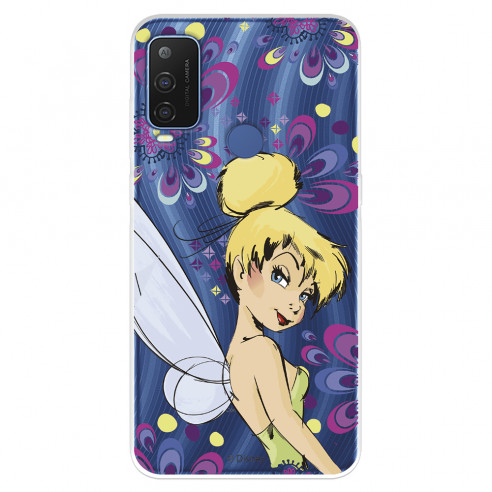 Funda para Alcatel 1 L Pro Oficial de Disney Campanilla Flores - Peter Pan