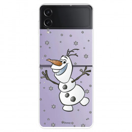 Funda para Samsung Galaxy Z Flip4 Oficial de Disney Olaf Transparente - Frozen