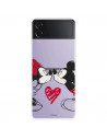 Funda para Samsung Galaxy Z Flip4 Oficial de Disney Mickey y Minnie Beso - Clásicos Disney