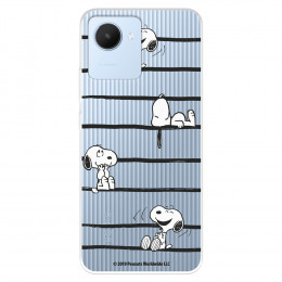 Funda para Realme Narzo 50i Prime Oficial de Peanuts Snoopy rayas - Snoopy