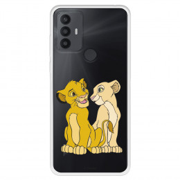 Funda para TCL 306 Oficial de Disney Simba y Nala Silueta - El Rey León