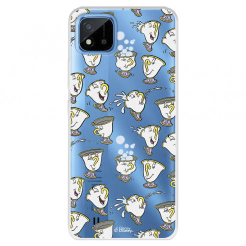 Funda para Realme Narzo 50 Oficial de Disney Chip Potts Siluetas - La Bella y la Bestia