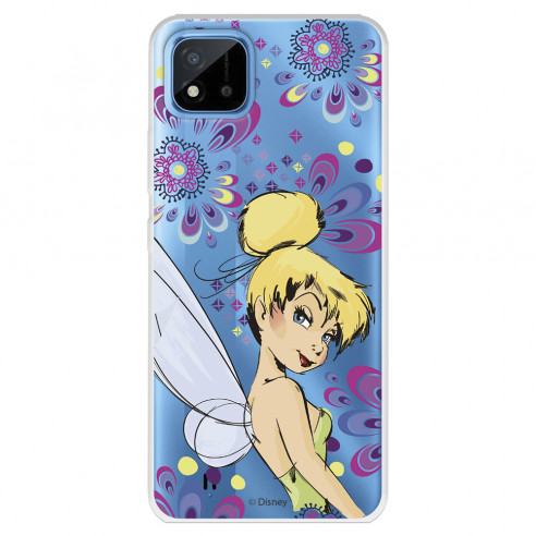 Funda para Realme Narzo 50 Oficial de Disney Campanilla Flores - Peter Pan