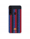 Funda para Motorola Moto G8 Plus del FC Barcelona Fondo Rayas Verticales  - Licencia Oficial FC Barcelona