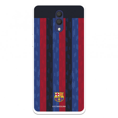 Funda para Alcatel 1X 2019 del FC Barcelona Fondo Rayas Verticales  - Licencia Oficial FC Barcelona