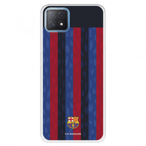 Funda para Oppo A73 4G del FC Barcelona Fondo Rayas Verticales  - Licencia Oficial FC Barcelona