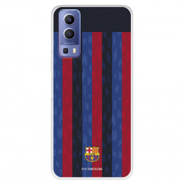 Funda para Vivo Y72 5G del FC Barcelona Fondo Rayas Verticales  - Licencia Oficial FC Barcelona