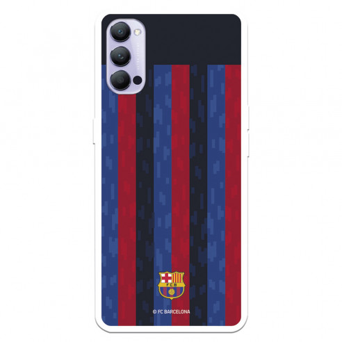 Funda para Oppo Reno4 Pro 5G del FC Barcelona Fondo Rayas Verticales  - Licencia Oficial FC Barcelona