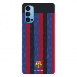 Funda para Oppo Reno4 4G del FC Barcelona Fondo Rayas Verticales  - Licencia Oficial FC Barcelona