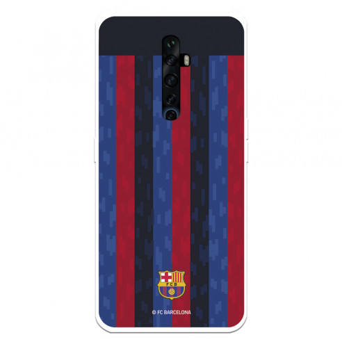 Funda para Oppo Reno2 Z del FC Barcelona Fondo Rayas Verticales  - Licencia Oficial FC Barcelona