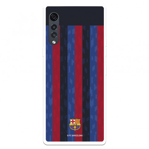 Funda para LG Velvet 5G del FC Barcelona Fondo Rayas Verticales  - Licencia Oficial FC Barcelona