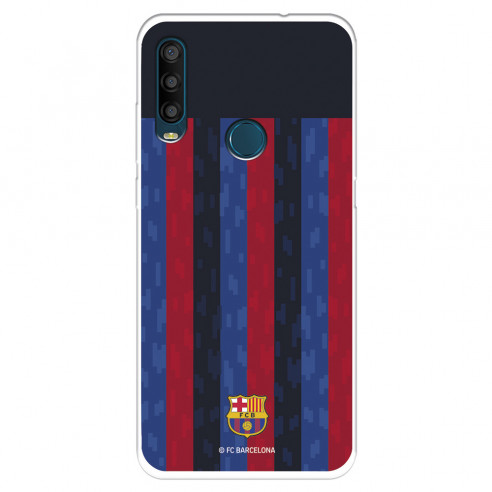 Funda para Alcatel 1SE 2020 del FC Barcelona Fondo Rayas Verticales  - Licencia Oficial FC Barcelona