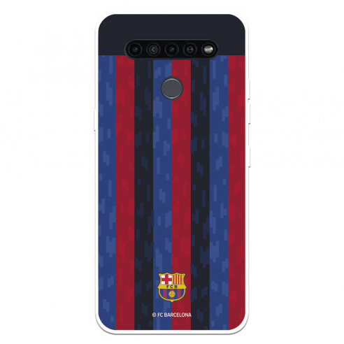 Funda para LG K41s del FC Barcelona Fondo Rayas Verticales  - Licencia Oficial FC Barcelona