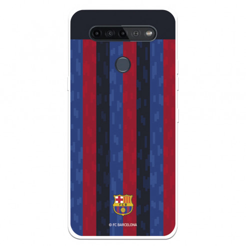 Funda para LG K51s del FC Barcelona Fondo Rayas Verticales  - Licencia Oficial FC Barcelona