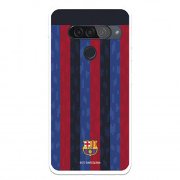 Funda para LG G8s ThinQ del FC Barcelona Fondo Rayas Verticales  - Licencia Oficial FC Barcelona