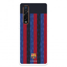 Funda para Oppo Find X2 Pro del FC Barcelona Fondo Rayas Verticales  - Licencia Oficial FC Barcelona