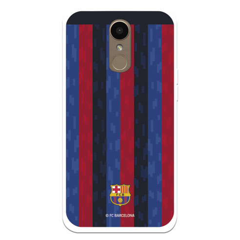 Funda para LG K10 2017 del FC Barcelona Fondo Rayas Verticales  - Licencia Oficial FC Barcelona