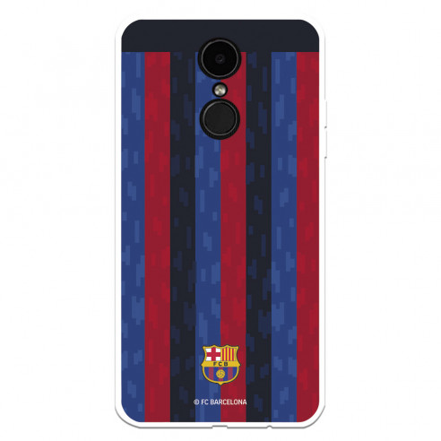 Funda para LG K8 2017 del FC Barcelona Fondo Rayas Verticales  - Licencia Oficial FC Barcelona