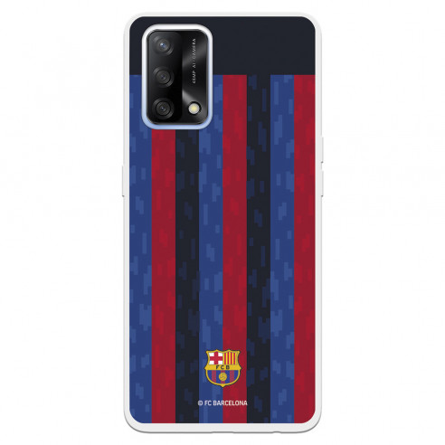 Funda para Oppo A74 4G del FC Barcelona Fondo Rayas Verticales  - Licencia Oficial FC Barcelona