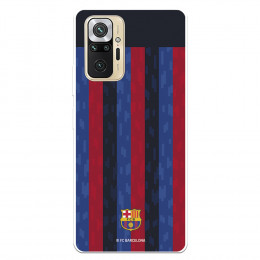 Funda para Xiaomi Redmi Note 10 Pro del FC Barcelona Fondo Rayas Verticales  - Licencia Oficial FC Barcelona