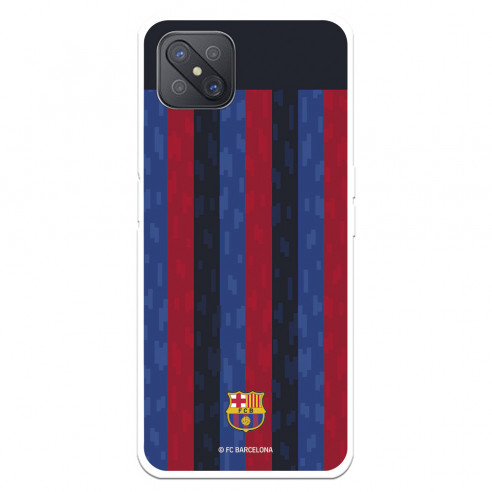 Funda para Oppo Reno4 Z 5G del FC Barcelona Fondo Rayas Verticales  - Licencia Oficial FC Barcelona