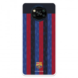 Funda para Xiaomi Poco X3 del FC Barcelona Fondo Rayas Verticales  - Licencia Oficial FC Barcelona