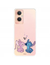 Funda para Oppo A96 5G Oficial de Disney Angel & Stitch Beso - Lilo & Stitch