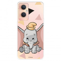 Funda para Oppo A96 5G Oficial de Disney Dumbo Silueta Transparente - Dumbo