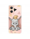 Funda para Oppo A96 5G Oficial de Disney Dumbo Silueta Transparente - Dumbo