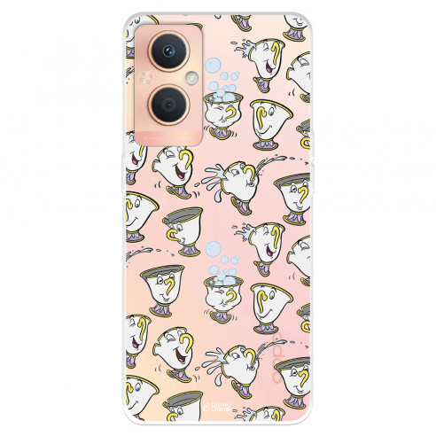 Funda para Oppo A96 5G Oficial de Disney Chip Potts Siluetas - La Bella y la Bestia