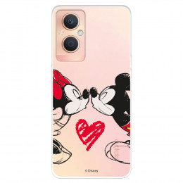 Funda para Oppo A96 5G Oficial de Disney Mickey y Minnie Beso - Clásicos Disney