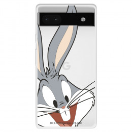 Funda para Google Pixel 6A Oficial de Warner Bros Bugs Bunny Silueta Transparente - Looney Tunes