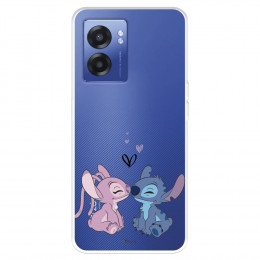 Funda para Oppo A77 5G Oficial de Disney Angel & Stitch Beso - Lilo & Stitch