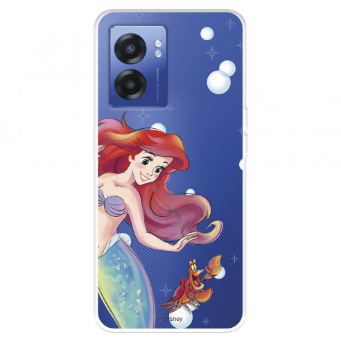 Funda para Realme Narzo 50 5G Oficial de Disney Ariel y Sebastián Burbujas - La Sirenita