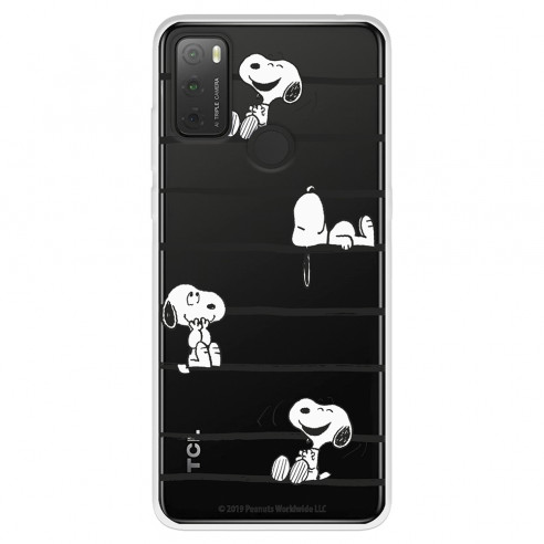 Funda para TCL 20Y Oficial de Peanuts Snoopy rayas - Snoopy