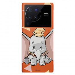 Funda para Vivo X80 Pro Oficial de Disney Dumbo Silueta Transparente - Dumbo