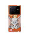 Funda para Vivo X80 Pro Oficial de Disney Dumbo Silueta Transparente - Dumbo