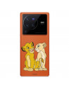 Funda para Vivo X80 Pro Oficial de Disney Simba y Nala Silueta - El Rey León