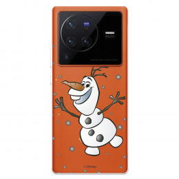 Funda para Vivo X80 Pro Oficial de Disney Olaf Transparente - Frozen