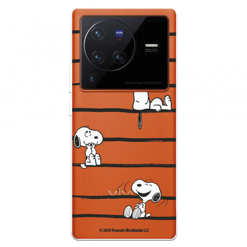 Funda para Vivo X80 Pro Oficial de Peanuts Snoopy rayas - Snoopy