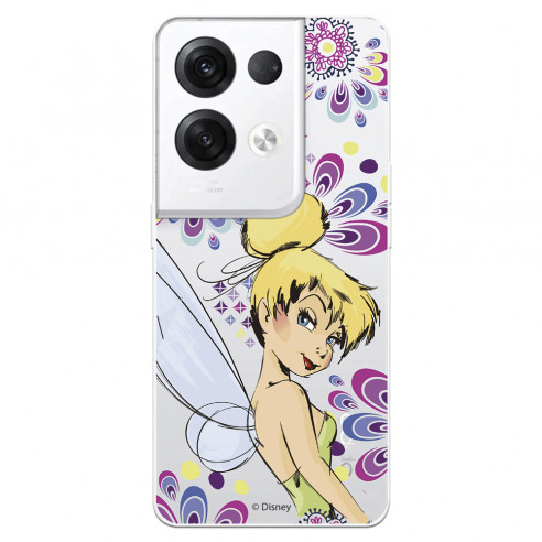 Funda para Oppo Reno 8 Pro Oficial de Disney Campanilla Flores - Peter Pan