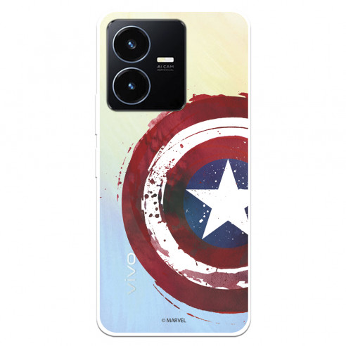 Funda para Vivo Y22S Oficial de Marvel Capitán América Escudo Transparente - Marvel