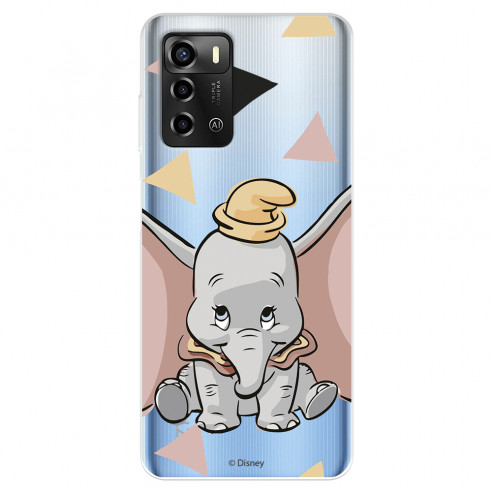 Funda para ZTE Blade A72 Oficial de Disney Dumbo Silueta Transparente - Dumbo