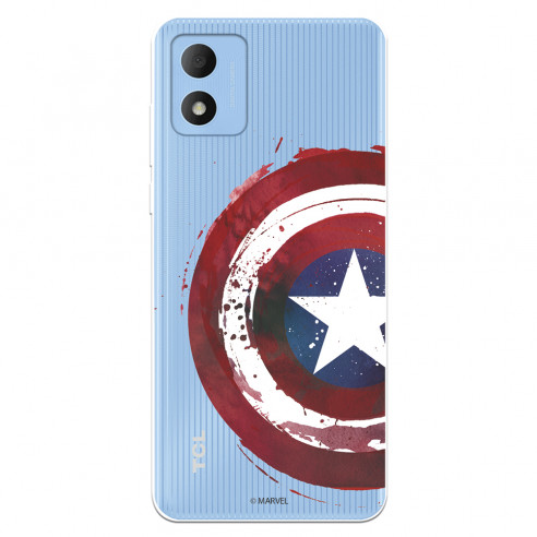 Funda para TCL 305i Oficial de Marvel Capitán América Escudo Transparente - Marvel