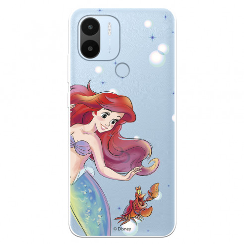 Funda para Xiaomi Redmi A1 Oficial de Disney Ariel y Sebastián Burbujas - La Sirenita