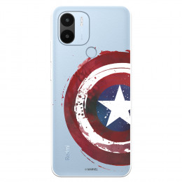 Funda para Xiaomi Redmi A1 Oficial de Marvel Capitán América Escudo Transparente - Marvel