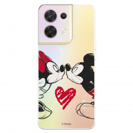 Funda para Oppo Reno 8 Oficial de Disney Mickey y Minnie Beso - Clásicos Disney