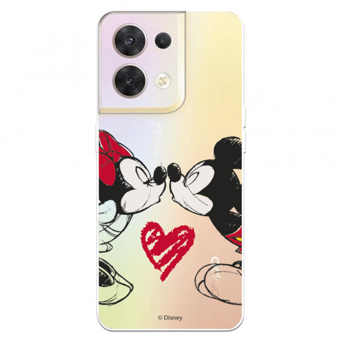 Funda para Oppo Reno 8 Oficial de Disney Mickey y Minnie Beso - Clásicos Disney